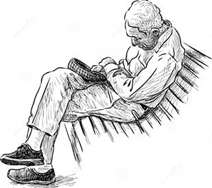Old man sitting on bench